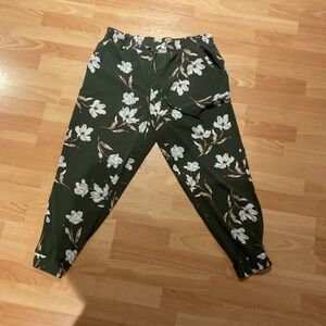Elegant Floral Print Joggers